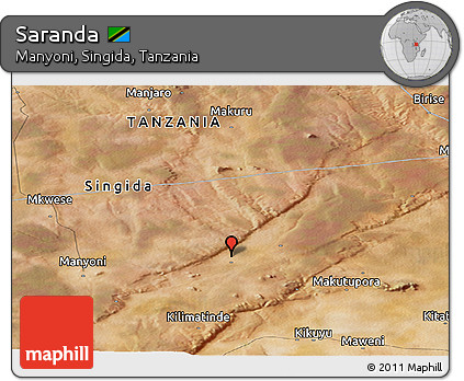 Satellite Panoramic Map of Saranda