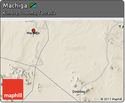 Shaded Relief 3D Map of Machiga