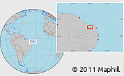 Gray Location Map of the area around 5° 35' 51" S, 36° 28' 30" W