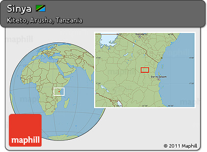 Savanna Style Location Map of Sinya