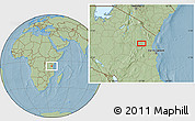 Savanna Style Location Map of Naza, hill shading