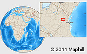 Shaded Relief Location Map of Naza