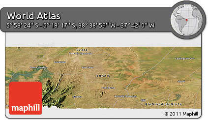 Satellite Panoramic Map of the Area around 5° 35' 51" S, 38° 10' 29" W