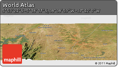 Satellite Panoramic Map of the Area around 5° 35' 51" S, 38° 10' 29" W