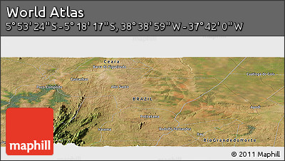 Satellite Panoramic Map of the Area around 5° 35' 51" S, 38° 10' 29" W