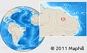 Shaded Relief Location Map of Milhã