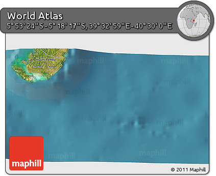 Satellite 3D Map of the Area around 5° 35' 51" S, 40° 1' 29" E