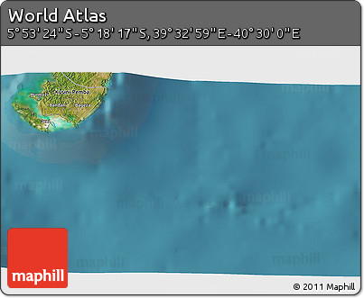 Satellite 3D Map of the Area around 5° 35' 51" S, 40° 1' 29" E