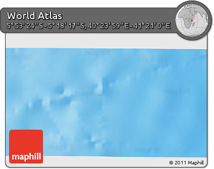 Physical 3D Map of the Area around 5° 35' 51" S, 40° 52' 30" E