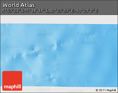Physical 3D Map of the Area around 5° 35' 51" S, 40° 52' 30" E