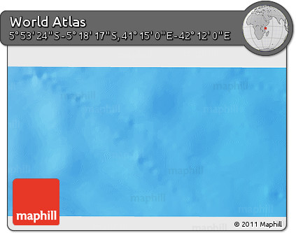 Shaded Relief 3D Map of the Area around 5° 35' 51" S, 41° 43' 30" E