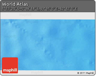 Shaded Relief 3D Map of the Area around 5° 35' 51" S, 41° 43' 30" E