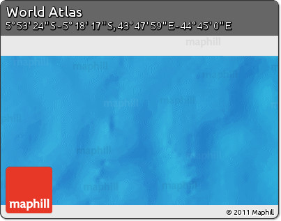 Physical 3D Map of the Area around 5° 35' 51" S, 44° 16' 29" E