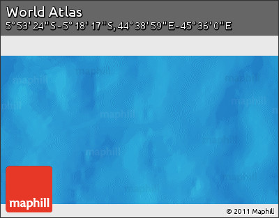 Physical 3D Map of the Area around 5° 35' 51" S, 45° 7' 30" E