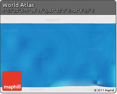 Physical 3D Map of the Area around 5° 35' 51" S, 47° 40' 29" E
