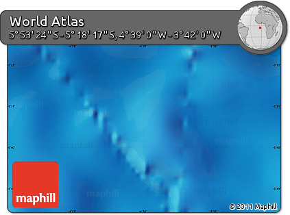 Physical Map of the Area around 5° 35' 51" S, 4° 10' 30" W