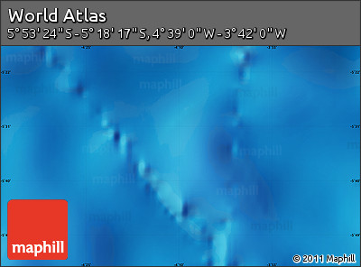Physical Map of the Area around 5° 35' 51" S, 4° 10' 30" W