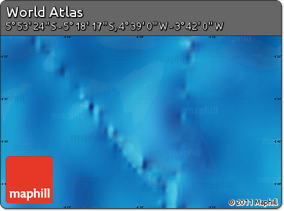 Physical Map of the Area around 5° 35' 51" S, 4° 10' 30" W