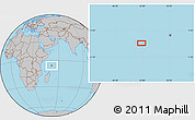 Gray Location Map of the area around 5° 35' 51" S, 51° 55' 29" E