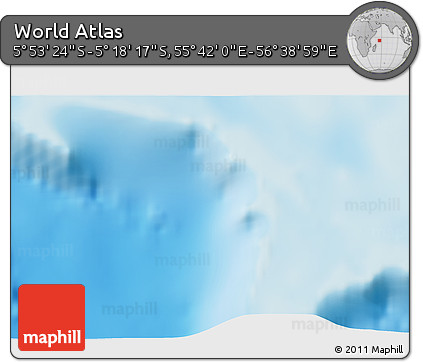 Physical 3D Map of the Area around 5° 35' 51" S, 56° 10' 29" E