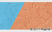 Political 3D Map of the area around 5° 35' 51" S, 57° 43' 30" W