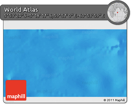 Physical 3D Map of the Area around 5° 35' 51" S, 60° 25' 29" E