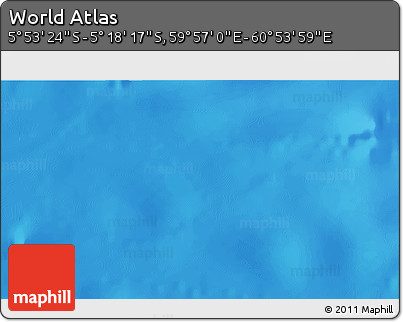 Physical 3D Map of the Area around 5° 35' 51" S, 60° 25' 29" E