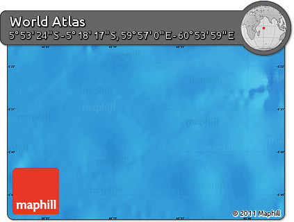 Physical Map of the Area around 5° 35' 51" S, 60° 25' 29" E