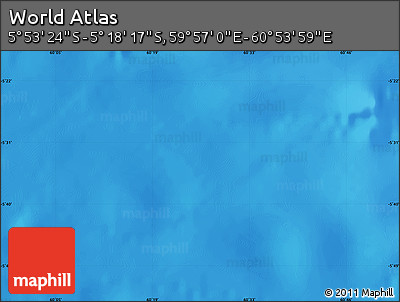 Physical Map of the Area around 5° 35' 51" S, 60° 25' 29" E