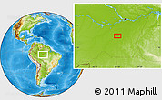Physical Location Map of the area around 5° 35' 51" S, 61° 7' 30" W