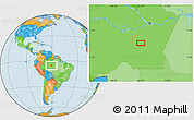 Political Location Map of the area around 5° 35' 51" S, 61° 7' 30" W