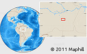 Shaded Relief Location Map of the area around 5° 35' 51" S, 61° 7' 30" W