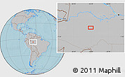 Gray Location Map of the area around 5° 35' 51" S, 65° 22' 30" W, hill shading