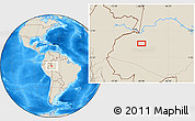 Shaded Relief Location Map of the area around 5° 35' 51" S, 69° 37' 30" W