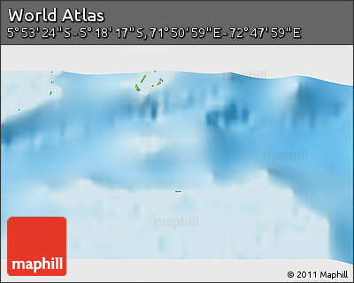 Physical 3D Map of the Area around 5° 35' 51" S, 72° 19' 29" E
