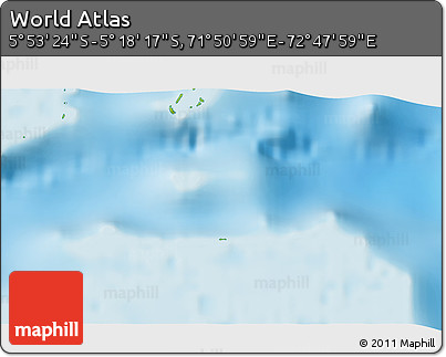 Physical 3D Map of the Area around 5° 35' 51" S, 72° 19' 29" E