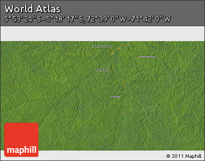 Satellite 3D Map of the Area around 5° 35' 51" S, 72° 10' 30" W