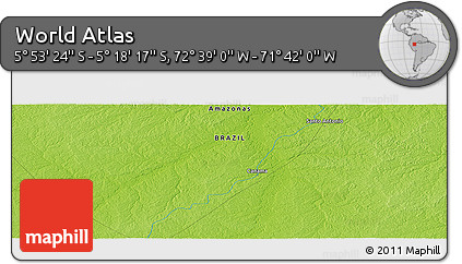 Physical Panoramic Map of the Area around 5° 35' 51" S, 72° 10' 30" W