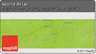 Physical Panoramic Map of the Area around 5° 35' 51" S, 72° 10' 30" W