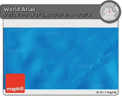 Physical 3D Map of the Area around 5° 35' 51" S, 80° 49' 29" E