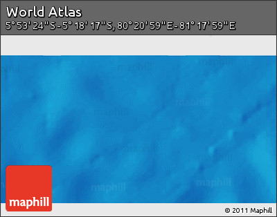 Physical 3D Map of the Area around 5° 35' 51" S, 80° 49' 29" E