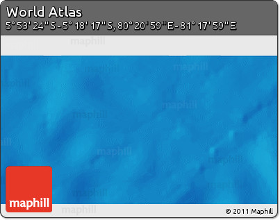 Physical 3D Map of the Area around 5° 35' 51" S, 80° 49' 29" E