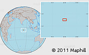 Gray Location Map of the area around 5° 35' 51" S, 82° 31' 30" E