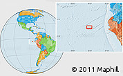 Political Location Map of the area around 5° 35' 51" S, 84° 55' 30" W