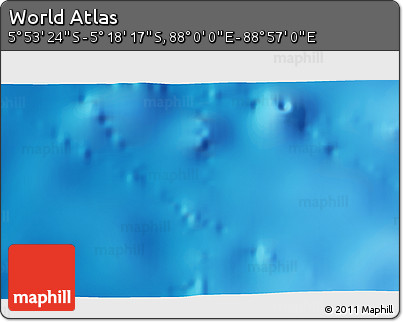 Physical 3D Map of the Area around 5° 35' 51" S, 88° 28' 29" E