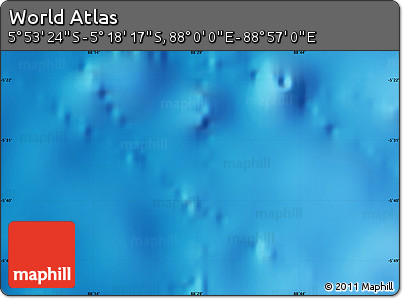 Shaded Relief Map of the Area around 5° 35' 51" S, 88° 28' 29" E