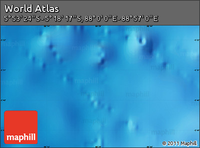 Shaded Relief Map of the Area around 5° 35' 51" S, 88° 28' 29" E