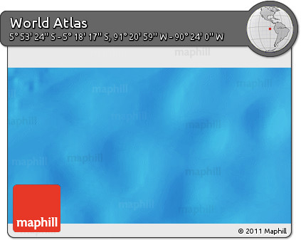 Shaded Relief 3D Map of the Area around 5° 35' 51" S, 90° 52' 30" W