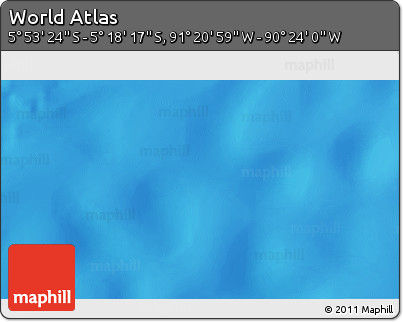 Shaded Relief 3D Map of the Area around 5° 35' 51" S, 90° 52' 30" W