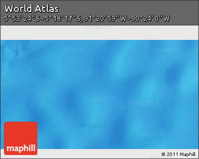 Shaded Relief 3D Map of the Area around 5° 35' 51" S, 90° 52' 30" W